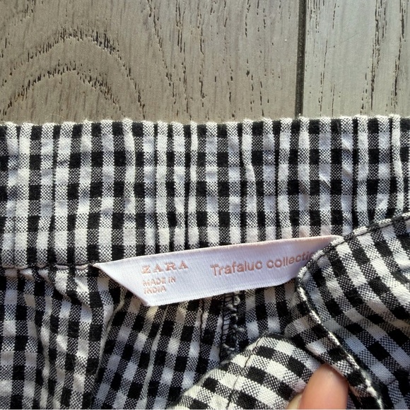 Zara Black and White Gingham Pants - Picture 3 of 8